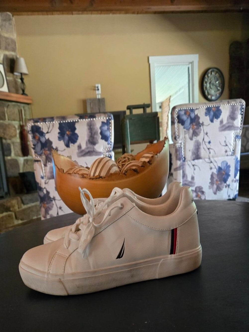 White Nautica Sneakers Men's Size 13- Gently Used Comfortable and Durable